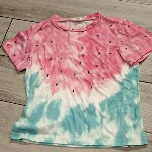 💐SHEIN Pink Watermelon Print Girls Tee🍓🦉🐧💘